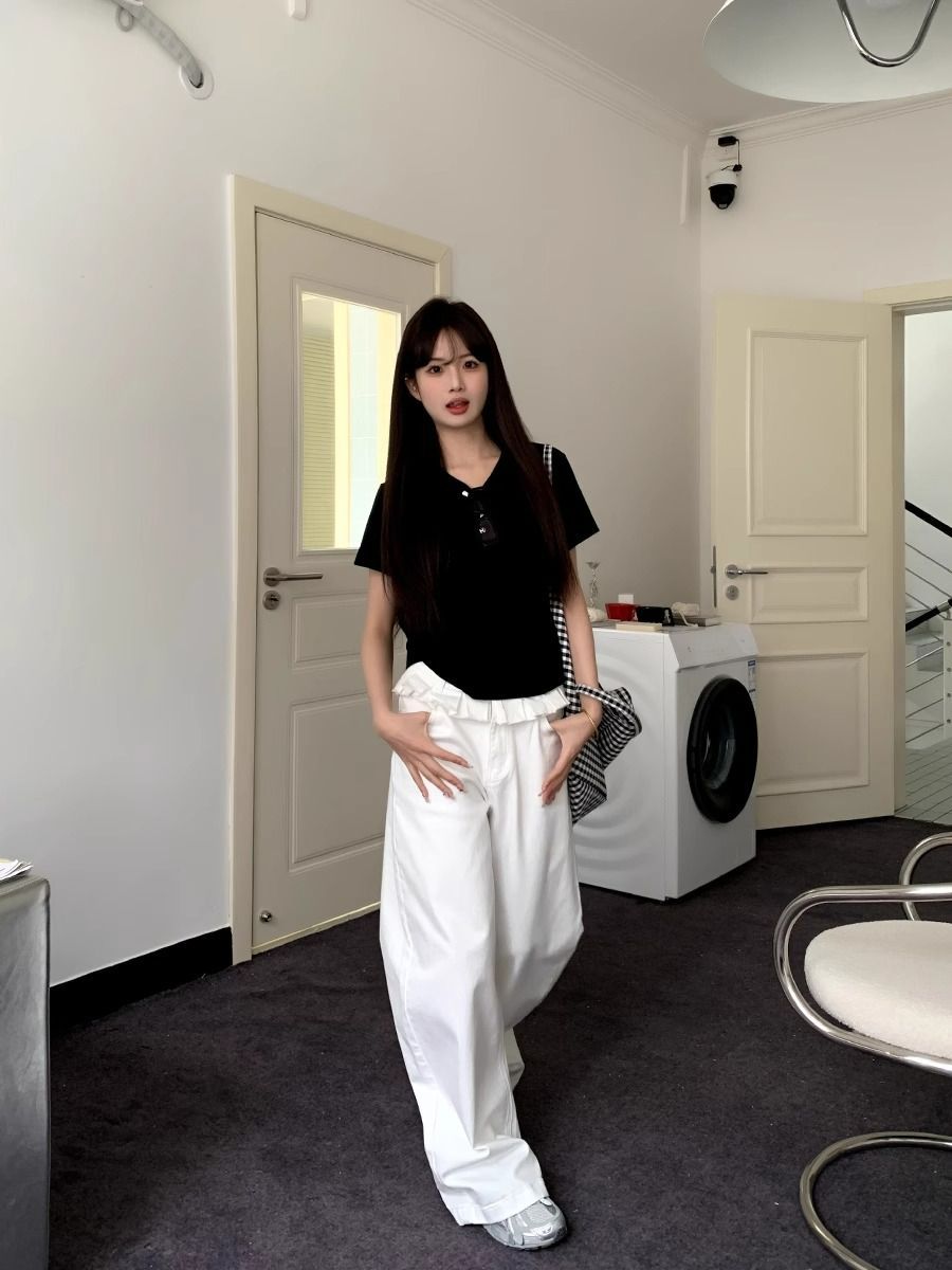 E&M | Paisley Lace Wide-Leg Jeans